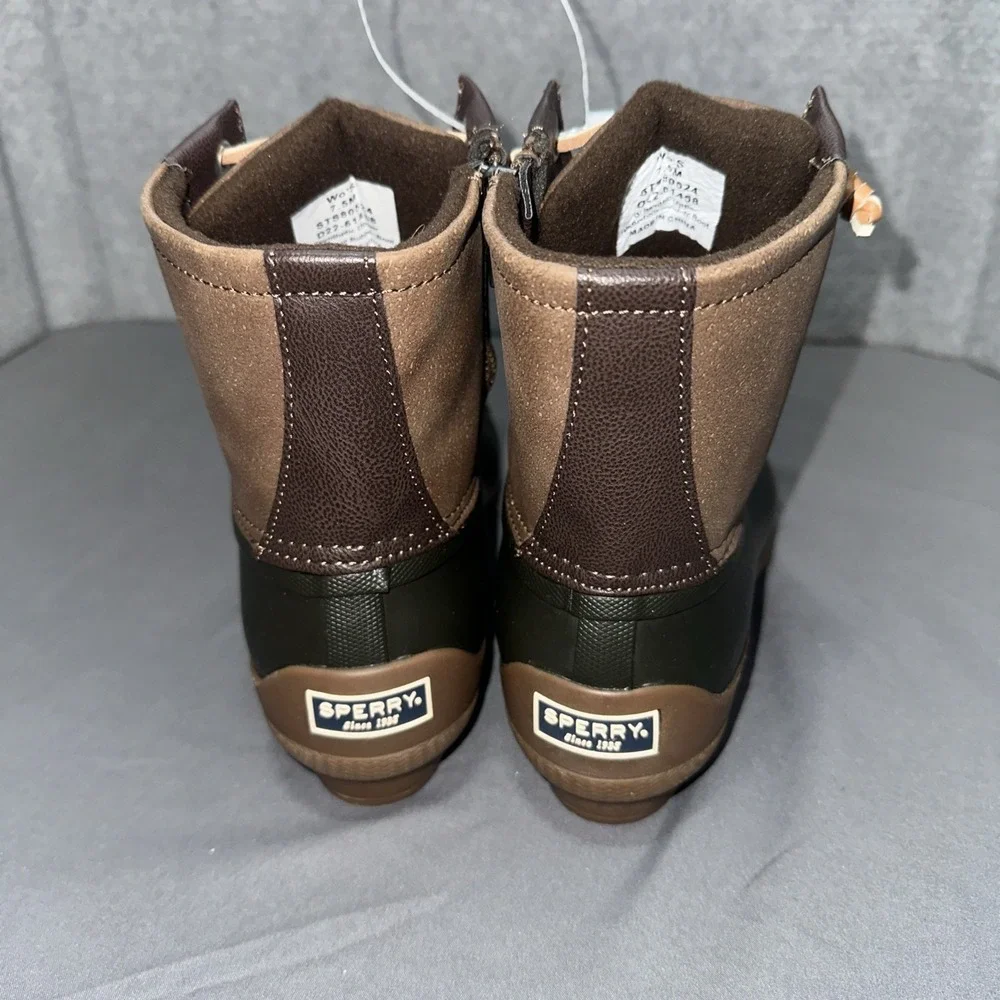 Sperry Women's Top-Sider Saltwater Nylon Brown Duck Boots STS80524 Size 7.5